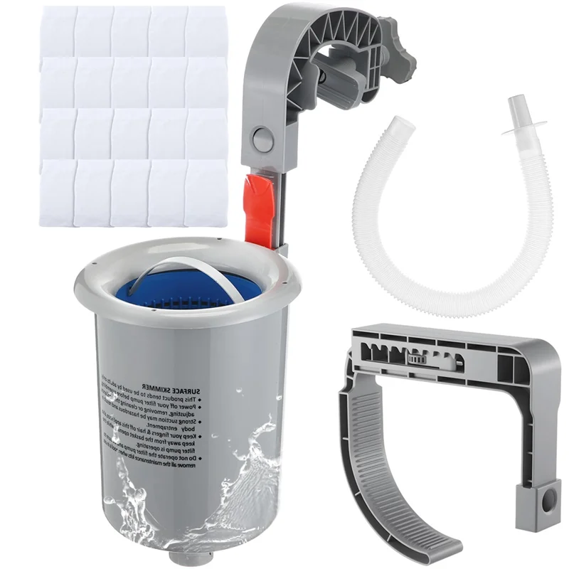 

ABJI-Above Ground Pool Skimmer Accessories With Hose Basket Net, Adjustable Floating Automatic Cleaning Function