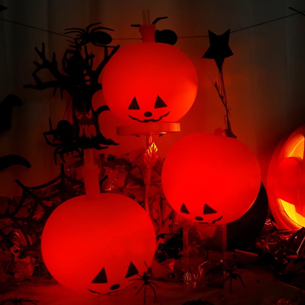 Halloween Pumpkin Lantern Balloons Glowing Inflatable Balloon Kids Gifts Toys Happy Halloween Party Festival Decoration Supplies