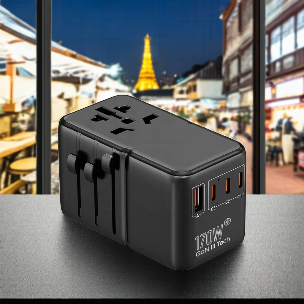 PD 170W Multi Ports International USB Worldwide Charger Universal World Travel Power Adapter Plug