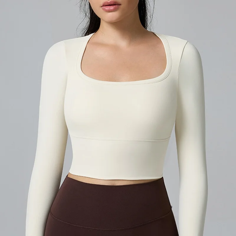 Cloud Hide White Beauty Back Yoga Shirts Women Long Sleeve Blouse Pilates Sports Gym Fitness Top Running T-Shirt Workout Shirt