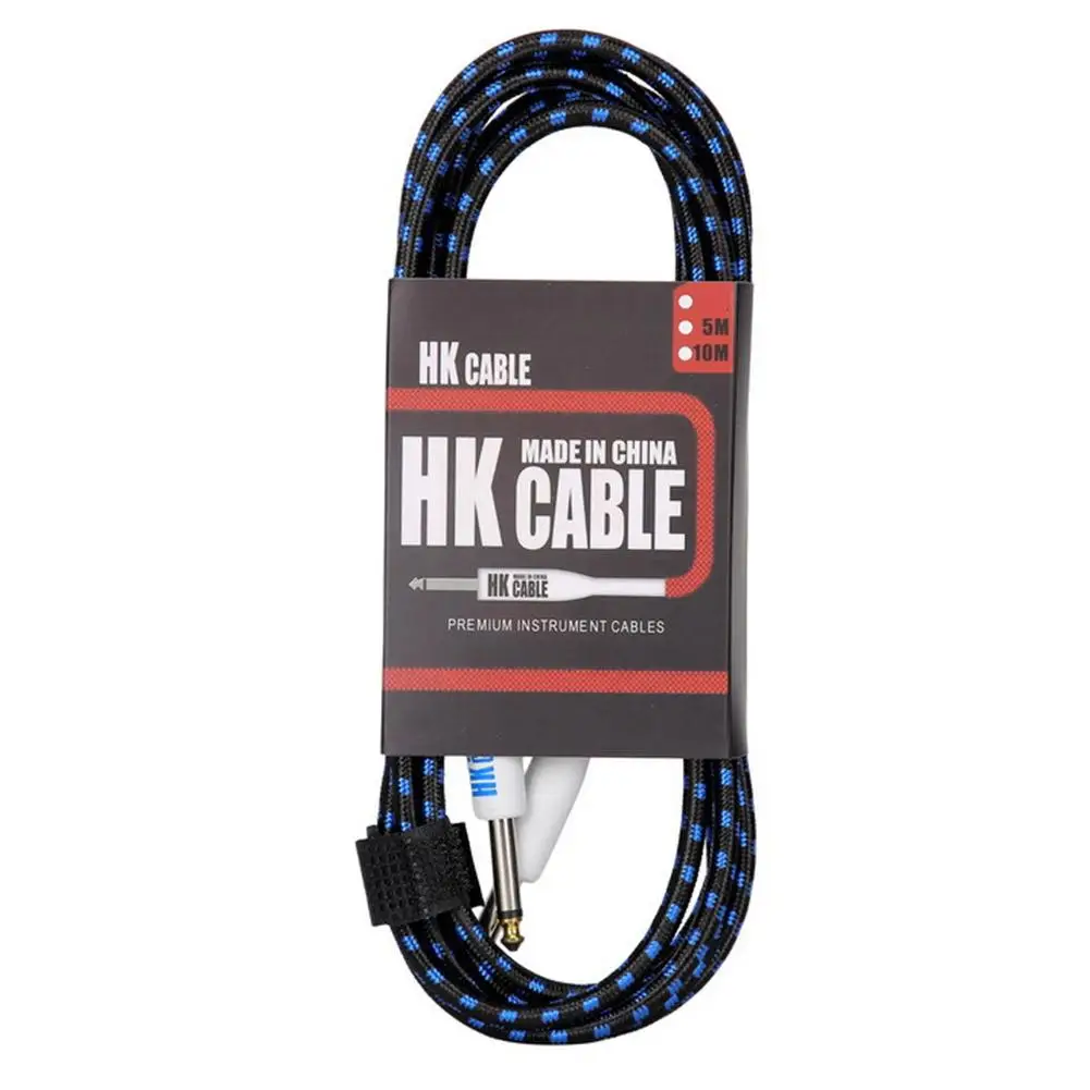 Cable de conexión de pedales de efectos de guitarra eléctrica, 5M/10M, ruido blindado de bajo, No conector de 6,35mm, Cable de Metal, accesorios para guitarra Q3B4