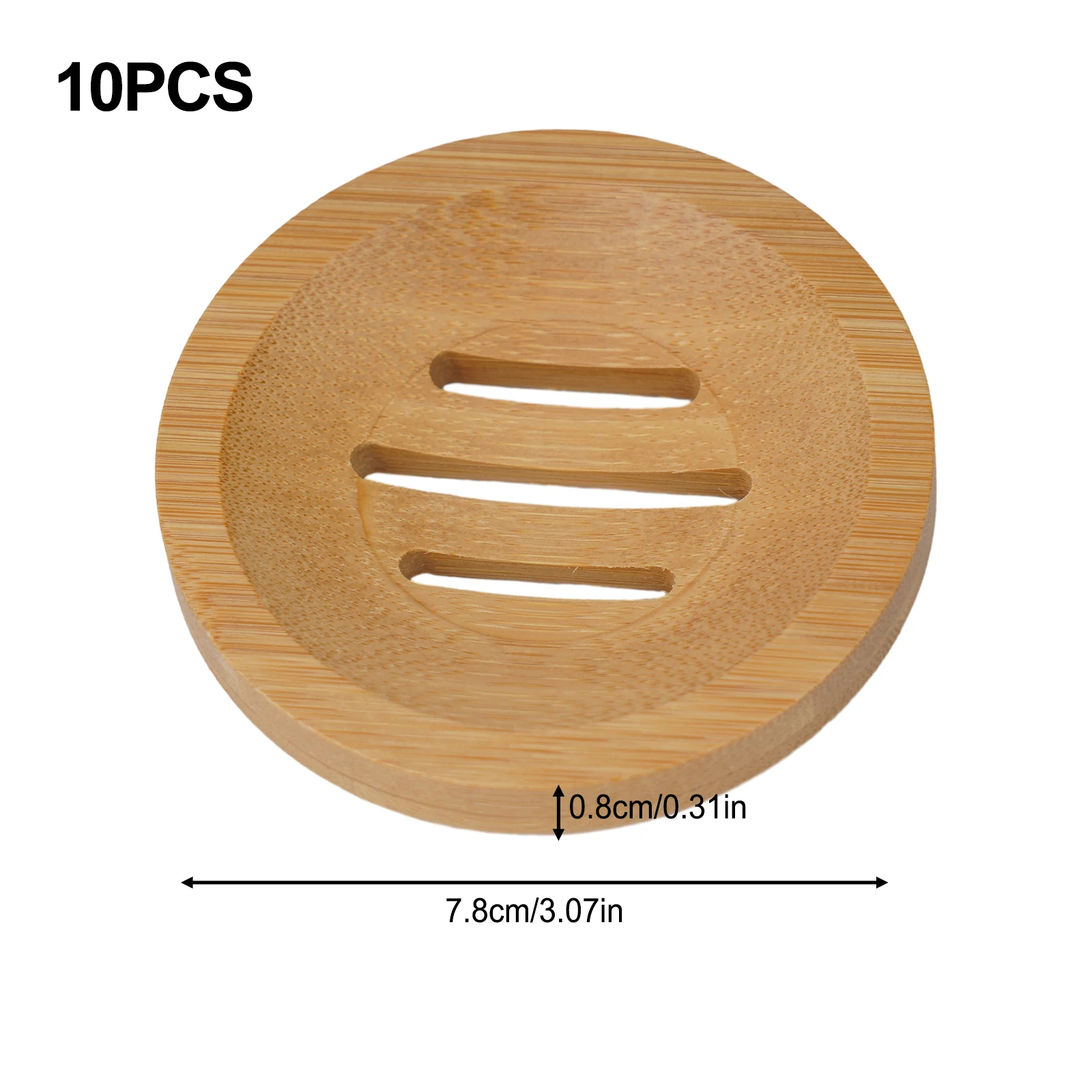 Round Wood Soap Tray 10pcs 7.8cm(3.07in) Bathroom Handmade Craft Wooden Style Natural Soap Dish Storage Holder