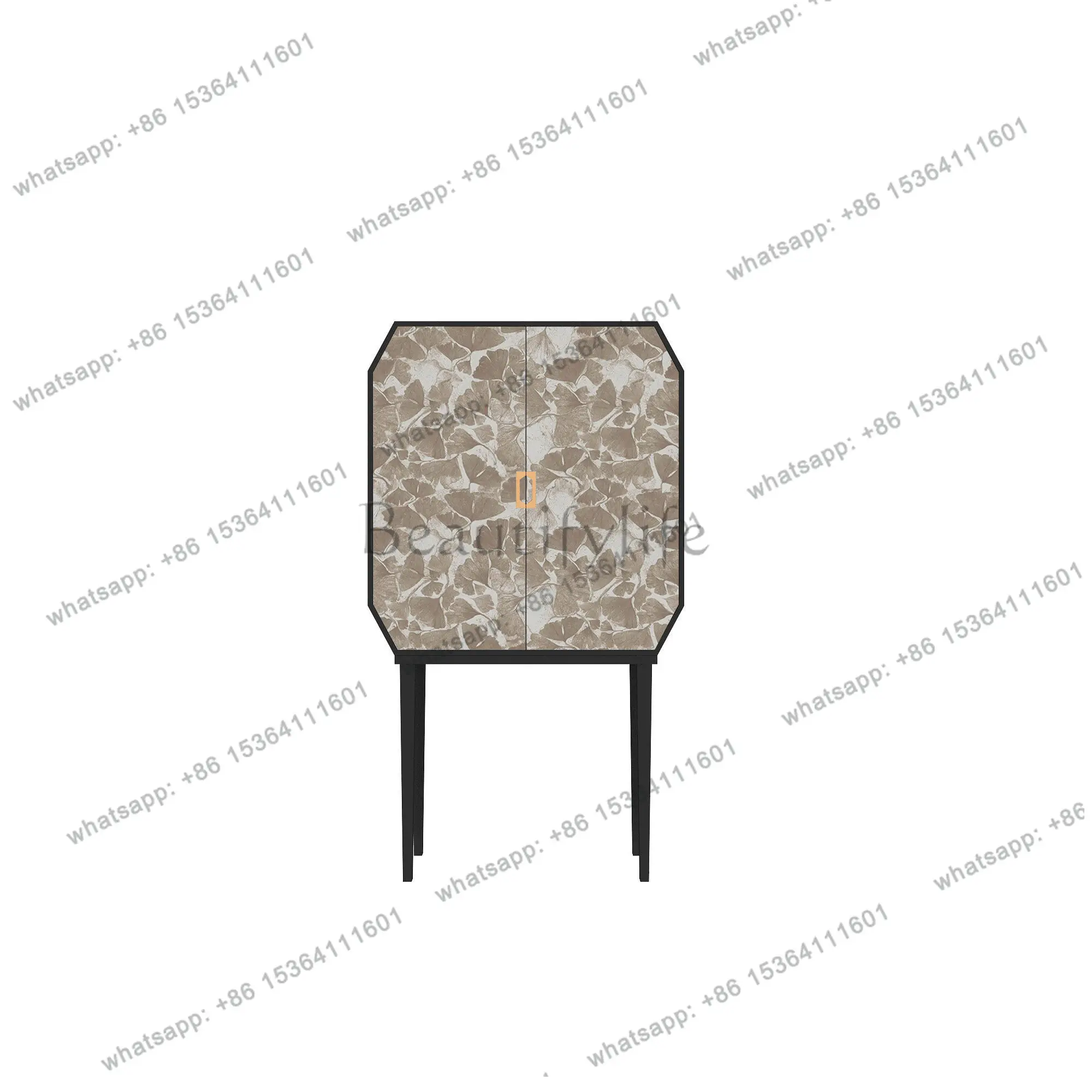 Italian solid wood tall cabinet, French, living room, dining side, storage, decorative integrated cabinet