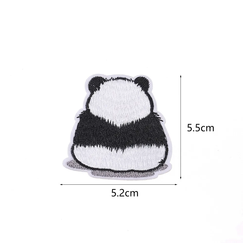 1 pc Cartoon Cute Panda patch ferro su abbigliamento per bambini zainetto cappelli adesivi fai da te Stripe Animal Badge cucito pantaloni Appliques