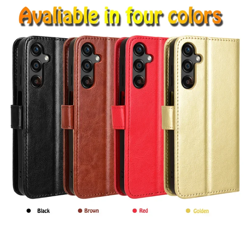 Leather Flip Case For Samsung Galaxy M15 M35 M55 A55 A35 A25 A15 A05S 5G Cover Wallet Card Slot Stand Shell Coque Fundas