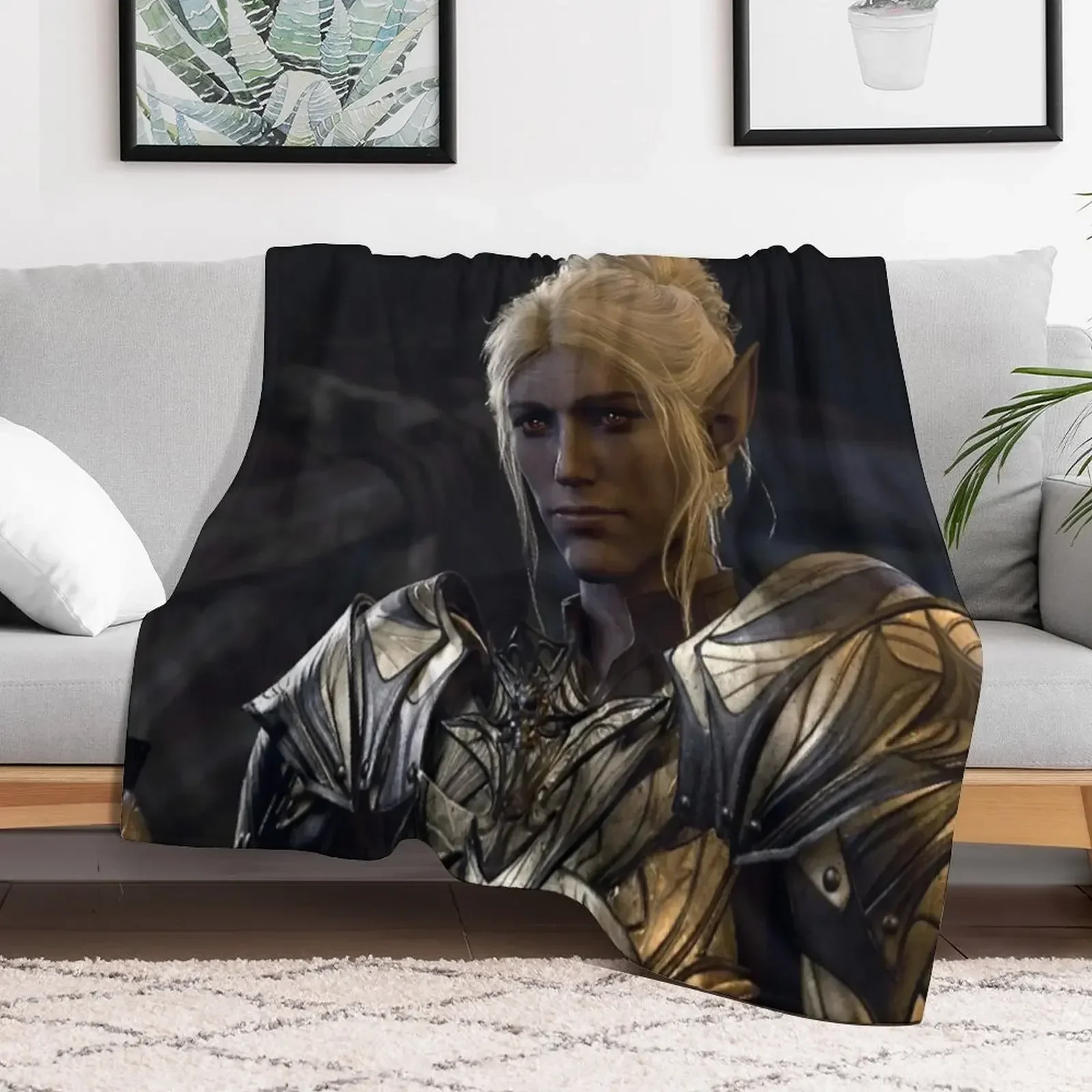 Minthara the Drow Elf Oathbreaker Paladin Adventurer first meeting Throw Blanket Decorative Throw Large Blankets