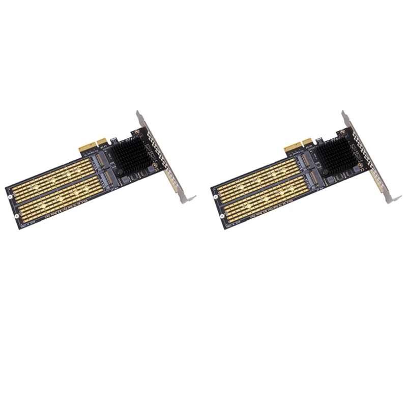 2X SSU PCI-E X4 To Dual Nvme Pcie Adapter,M.2 Nvme SSD To PCI-E X8/X16 Card Support M.2 (M Key) Nvme SSD 22110/2280/2260