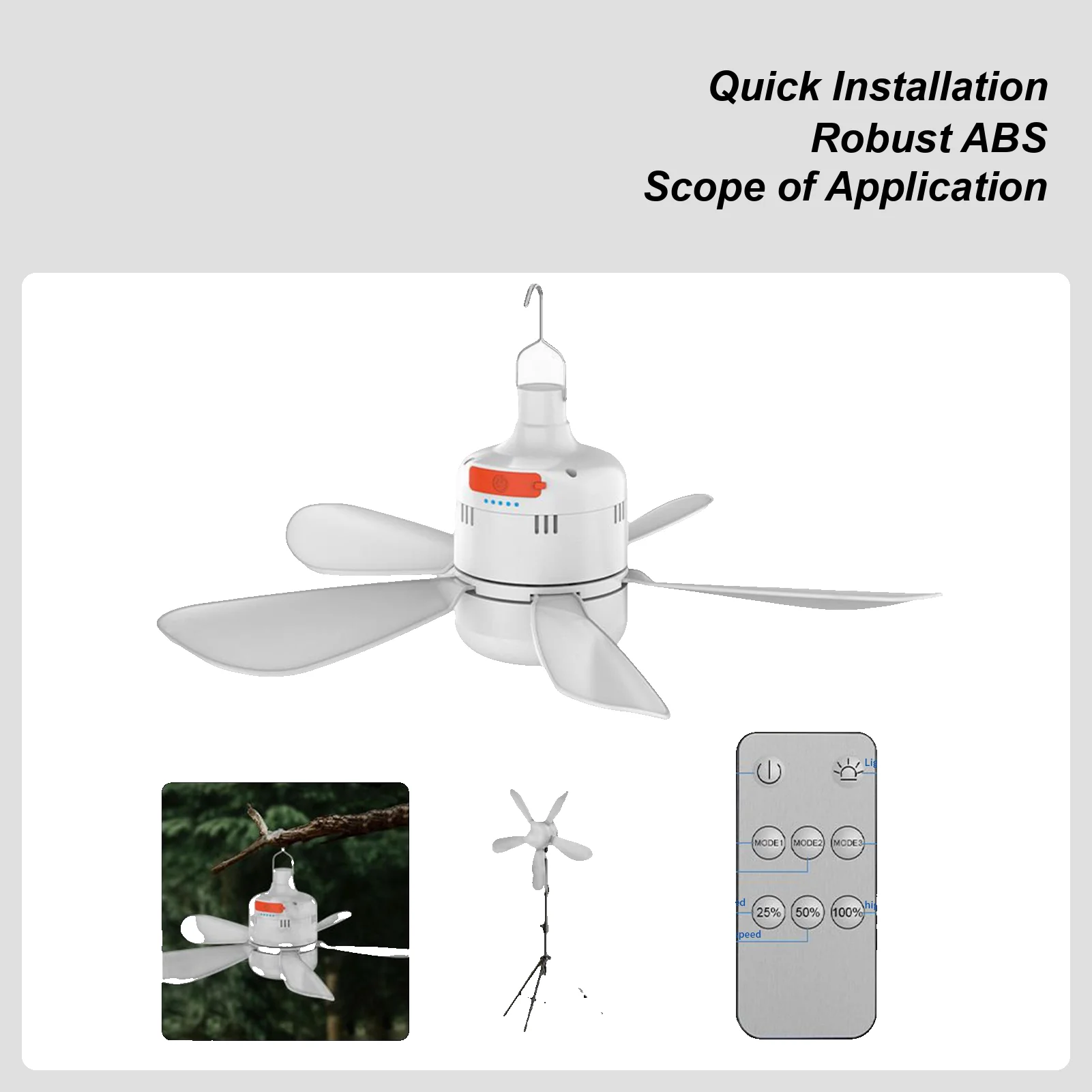 

Portable Ceiling Fans Ceiling Fan Light Portable Outdoor Ceiling Fan Hangable Outdoor Fan with Light and Remote Control