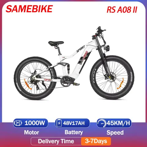 SAMEBIKE RS-A08-II 전기 자전거 26*4.0 인치 산악 Ebike 1000W 48V17AH 리튬 배터리 45km/H 최대 속도 전기 자전거