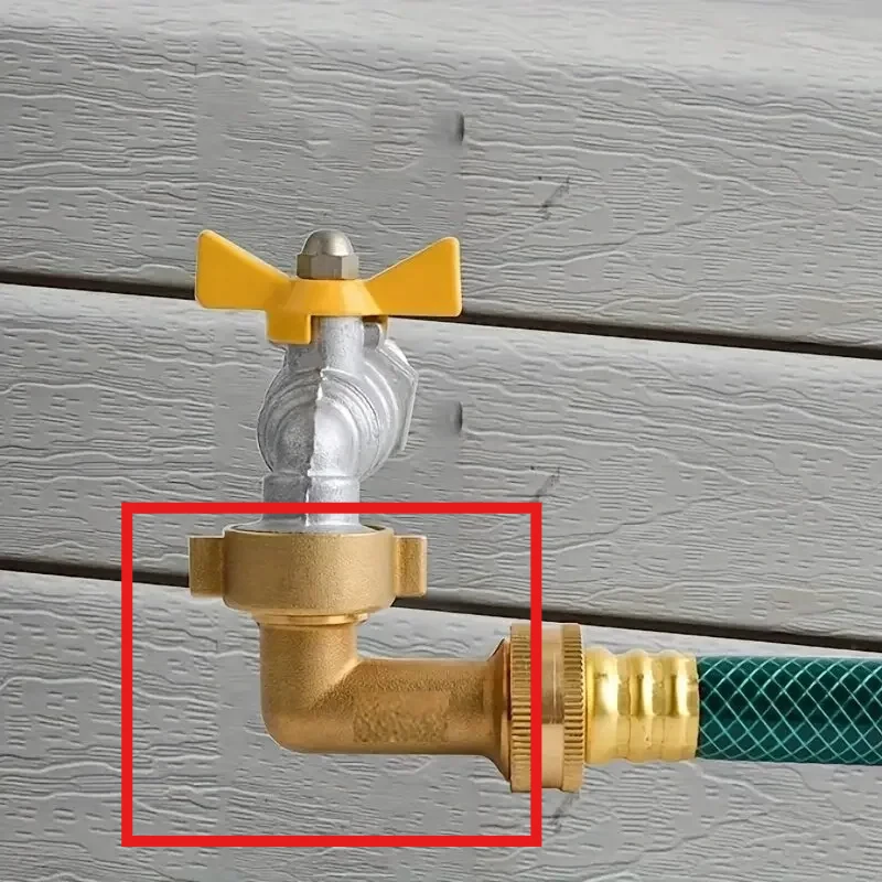 1pcs Solid Brass Garden Hose Adapter 90 Degree Elbow Connector and Hose Quick Connector Anti-leakage Hose Adapter