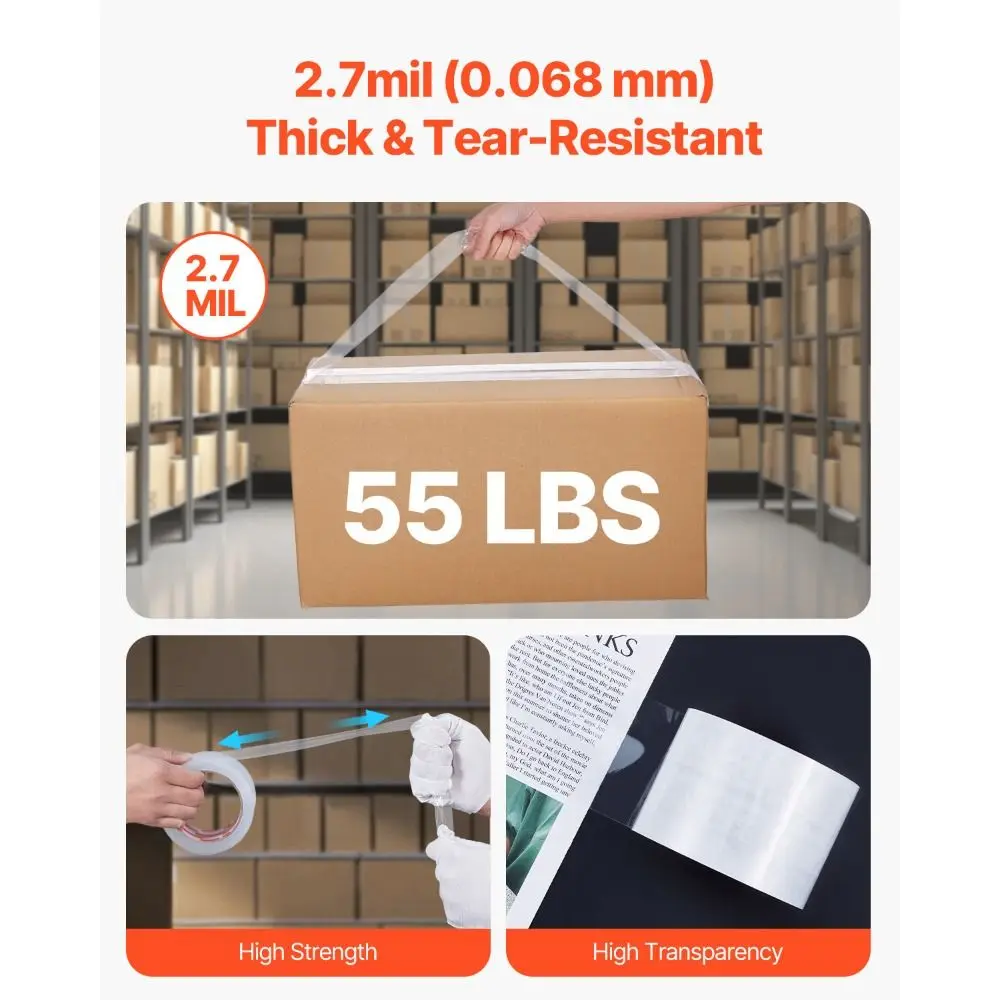 

100/150m High Viscosity Clear Adhesive Tape Strong Adhesion Tear-Resistant Transparent Packaging Tape Clear Packing Tape