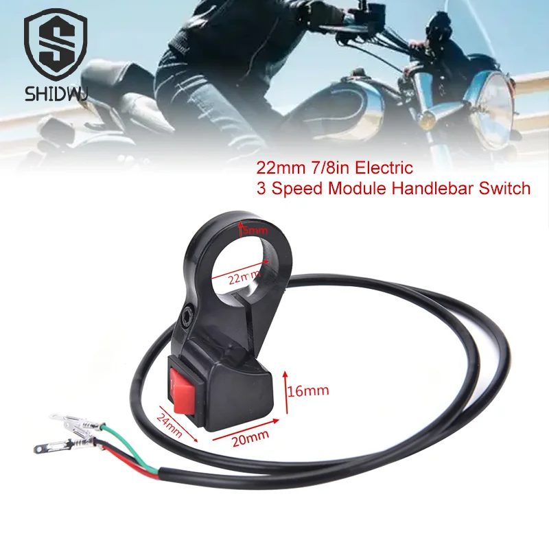 

22mm 7/8in Electric 3 Speed Module Handlebar Switch Shift For Motorcycle Electric Scooter Speed Gear Control Headlebar Switches