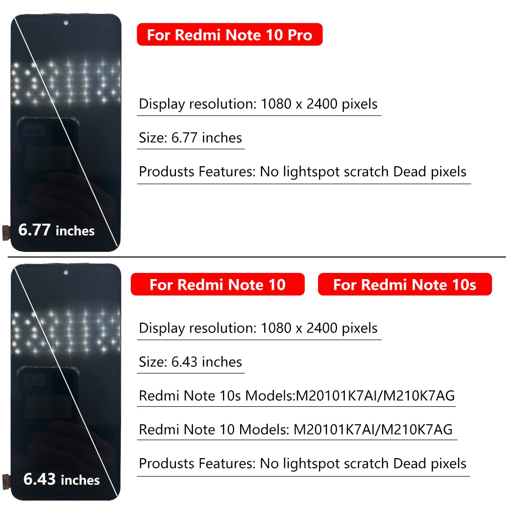 Imagem -04 - Display Lcd Painel Digitalizador da Tela Sensível ao Toque para Xiaomi Redmi Note 10 10s M2101k7ai 10 Pro 5g