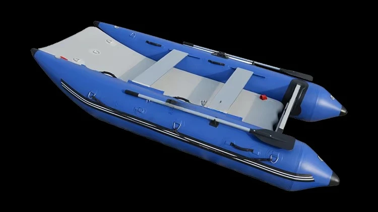 Barco de pesca inflable para 4 personas, 3,3 m, yate de vela de catamarán de alta velocidad