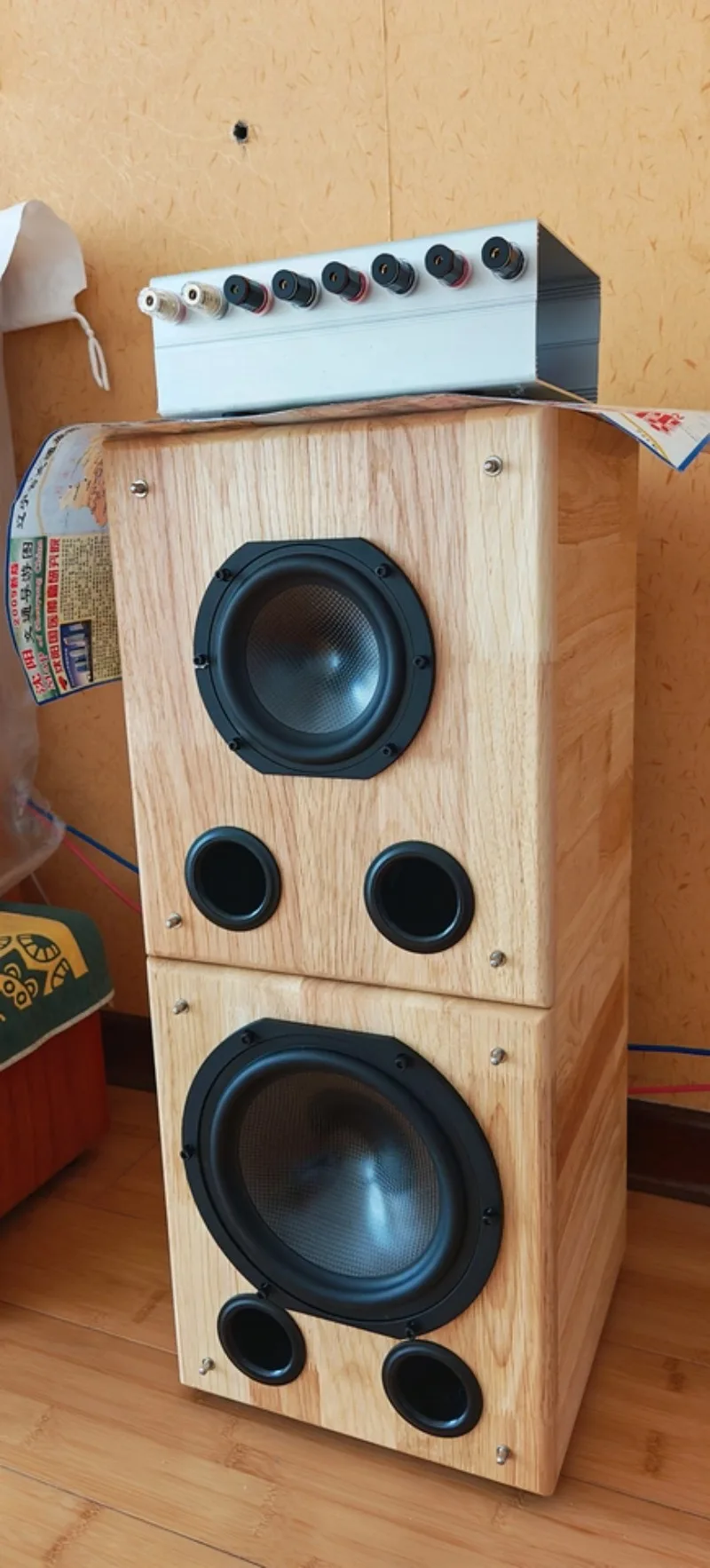 Wood Speaker Cabinet Enclosure Blank DIY for 4 5 6.5 8 Inch 2 Way Bookshelf Audio Box with Drillable Holes