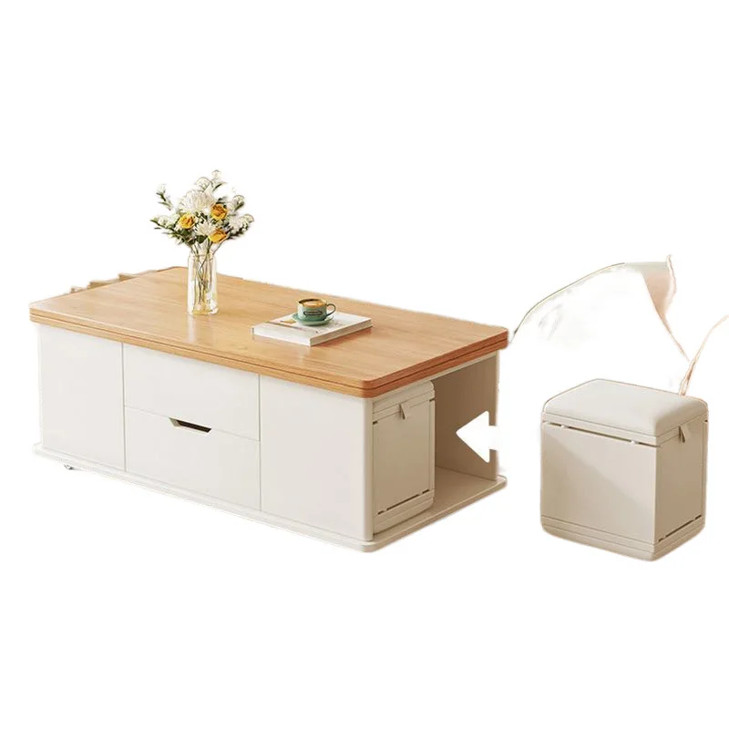 Table basse relevable, table à manger à double usage, pour petit appartement, salon, rangement mobile, meubles pliants