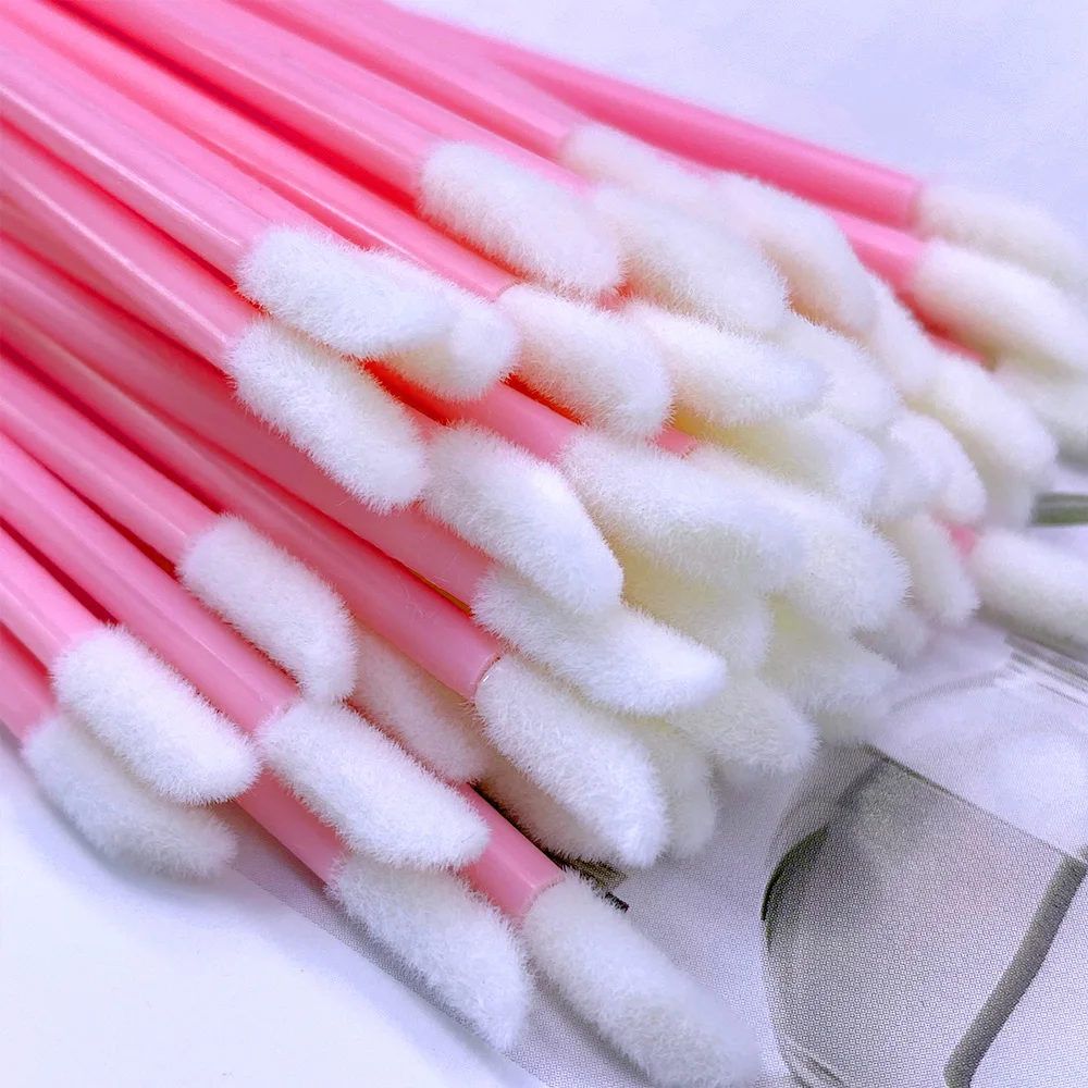 100/500 pièces pinceaux à lèvres jetables cosmétique brosse à lèvres rouge à lèvres brillant baguettes nettoyant applicateur fard à paupières maquillage brosse outil