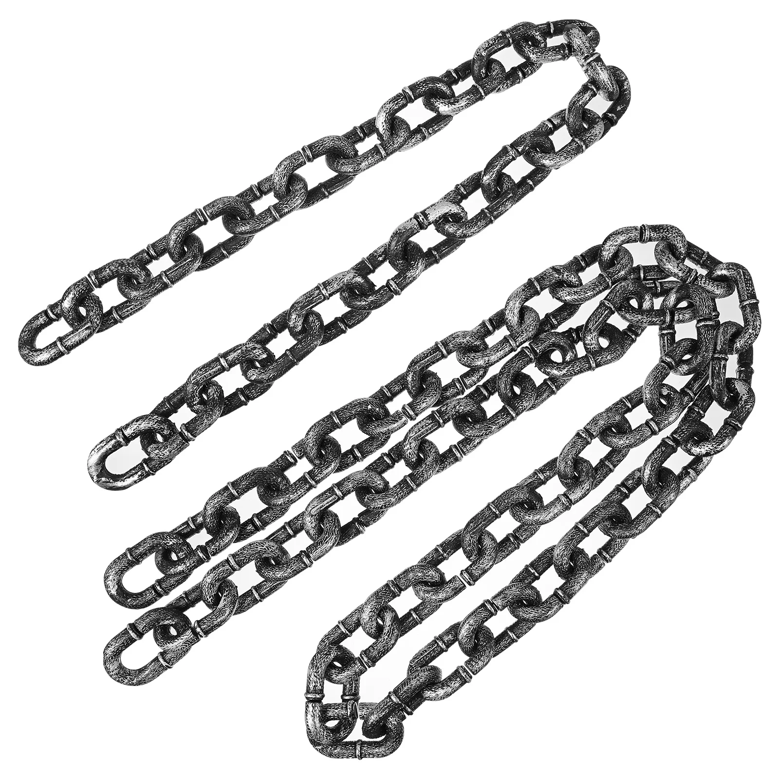 

2pcs Halloween Iron Chain Prop Simulate Iron Chain Prop Prisoner Chain Halloween Fetters Prop Costume Haunted House Scene Layout