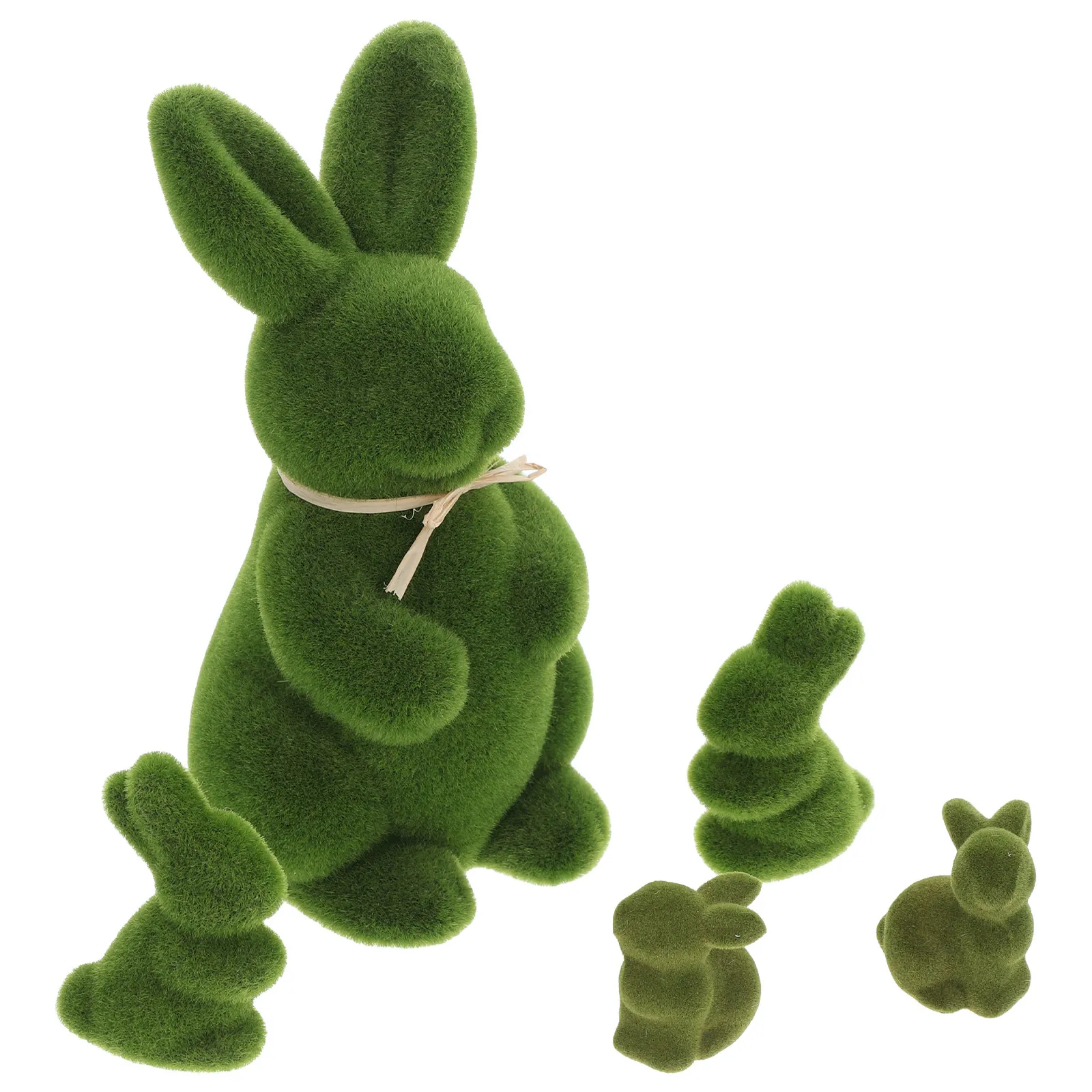 5Pcs Exquisite Crafted Easter Bunny Sculptures Lifelike Texture Festive Tabletop Decor for Home Living Room Garden Patio Lawn