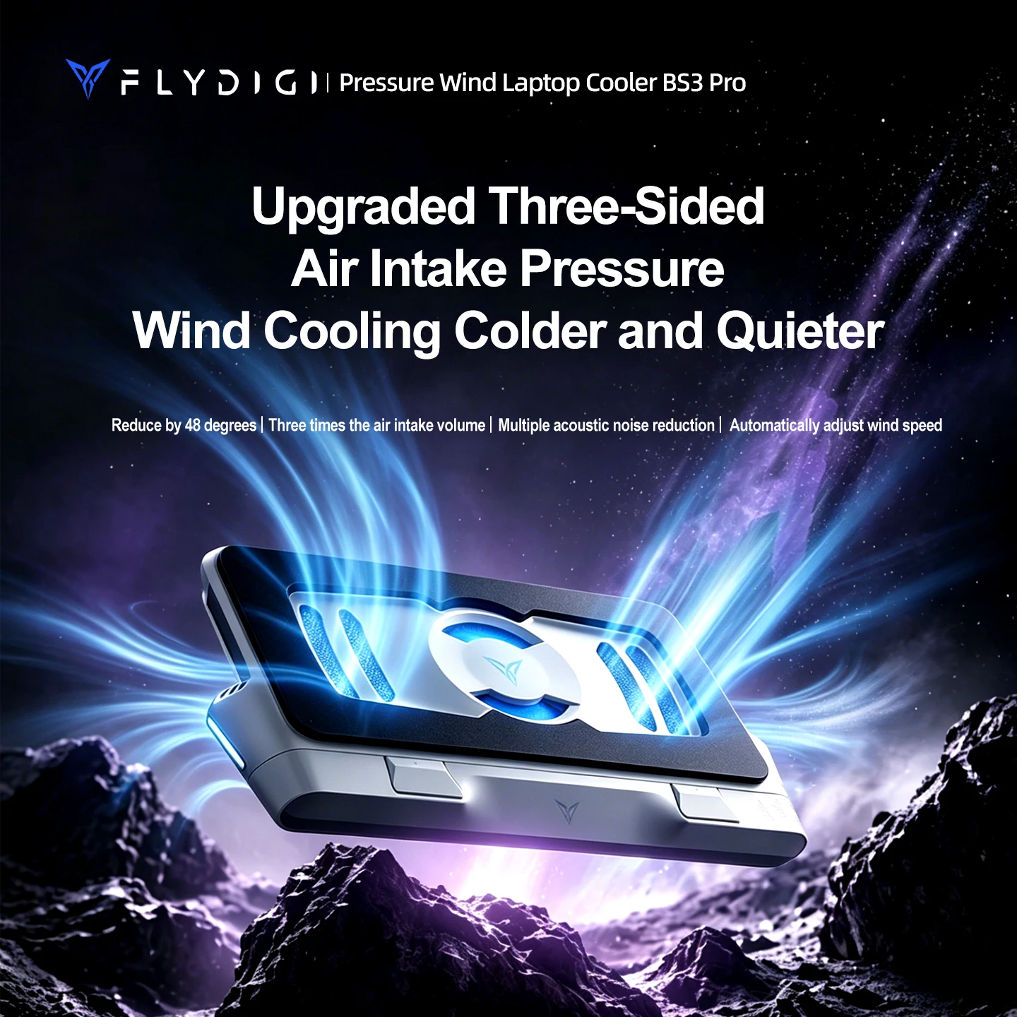 FLYDIGI Pressure-cooling Radiator BS3Pro - Notebook Gaming Laptop Esports Laptop - Silent Fan Cooling Base