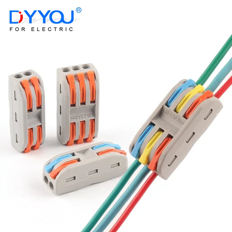 25/50/100PCS Wire Connectors 222 Terminal Block Conductor SPL Push-In Mini Terminal Block Cable Splitter Led Light Connector