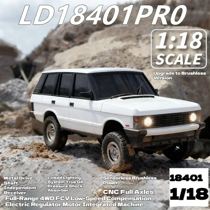 Escala 1/18 ld18401pro motor sem escova movimentação de metal 4wd veículo off-road de alta velocidade com controle remoto é adequado para adultos
