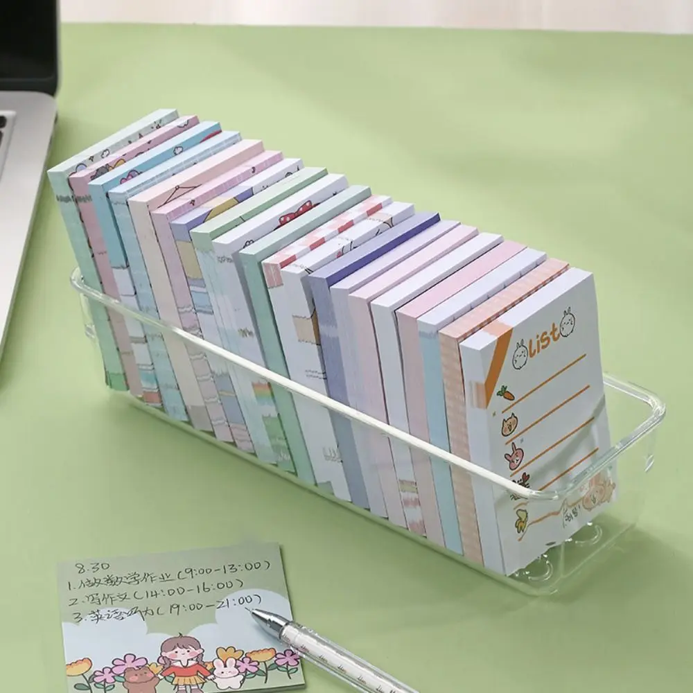 

Portable Compartment Storage Box Plastic Multi-functional Stationery Finishing Box Dustproof Transparent Sticky Note Sorting Box