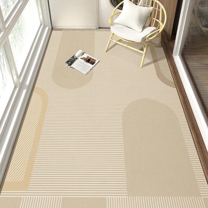 

Balcony Floor Mat Pvc Leather Carpet Waterproof Non-slip Foot Mats Long Large Size Rug Minimalist Style Home Decoration Rugs