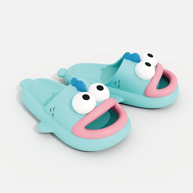 Cute Big Eyed Clown Fish Slippers for Women Summer Bathroom Anti slip Thick Sole Cool Slippers for External Wear