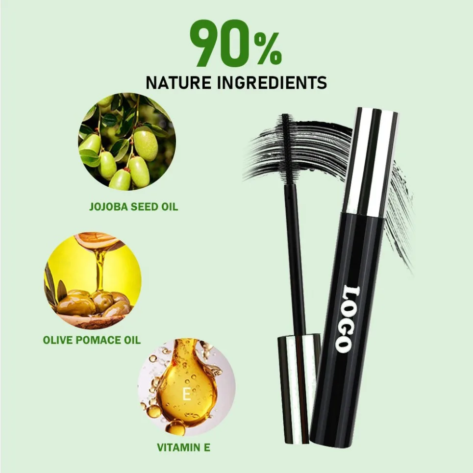Waterproof Smudge Proof Mascara Private Label Lengthening Volumizing Curling Long Lasting Eye Makeup Vegan Custom Logo Wholesale