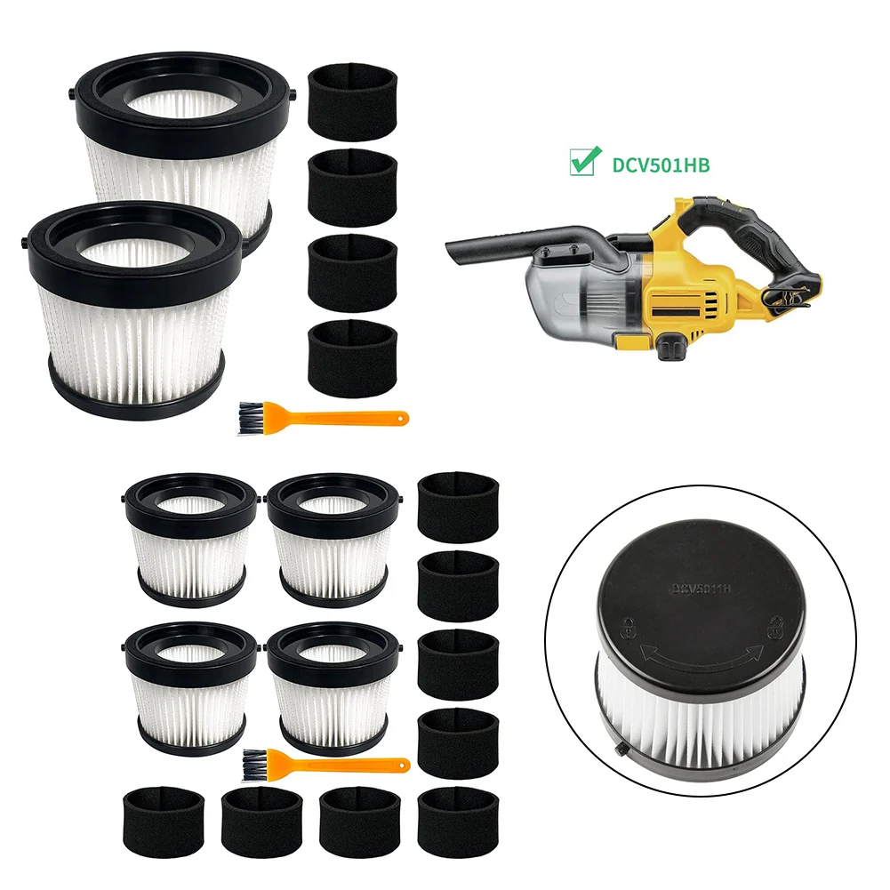 2/4pcs Filter Foam Sleeve Filters Brush For DEWALT DCV5011H DCV501HB Series Cordless Handheld Vacuum Cleaner