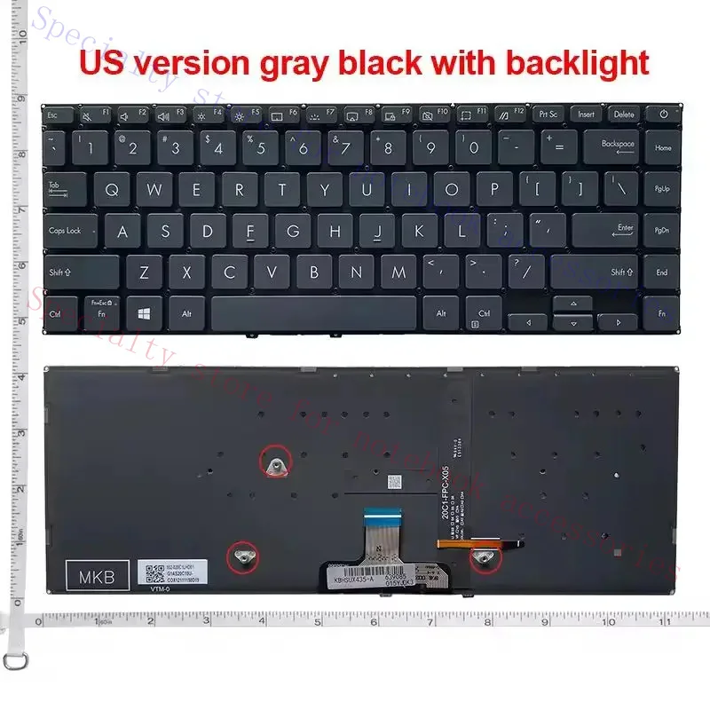 English Greek laptop backlit Keyboard for ASUS Zenbook UX435 UX435E UX435EA US Notebook replacement keyboards 210FUS00