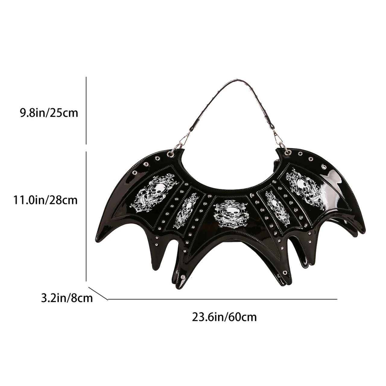 Cute Bat Shape Crossbody Bag Ladies Versatile Fashion Backbag Punk Style Skull Bag Spider Creative Handbag Underarm Bag Clutches
