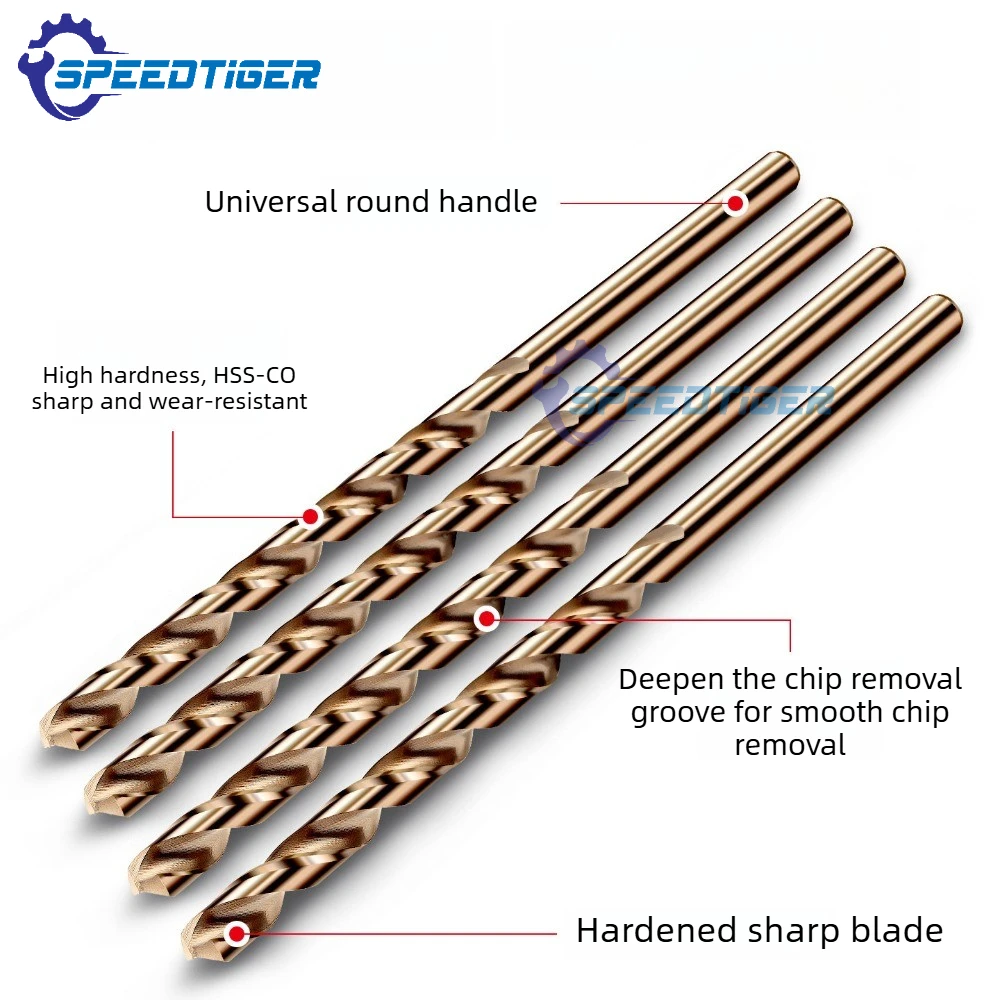 M35 HSS-Co Extra Long Twist Drill Bit High Hardness Alloy Drill Bit for Stainless Steel Metal Wood Deep Hole Drilling 150/200mm