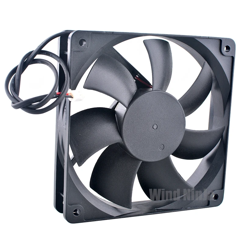 AD1224UB-A71GL Dual Ball Bearing Cooling Fan 12cm X 120mm X 25mm DC24V 0.25A 2-Pin for Frequency Converter Power Supply