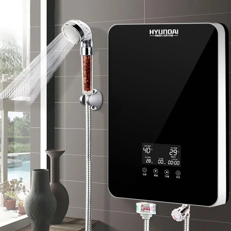 Electric Instant Water Heater Bathroom Kitchen Aid  Household Touch 3 Files Adjustable Power Shower Water Heater 8000W  Heater