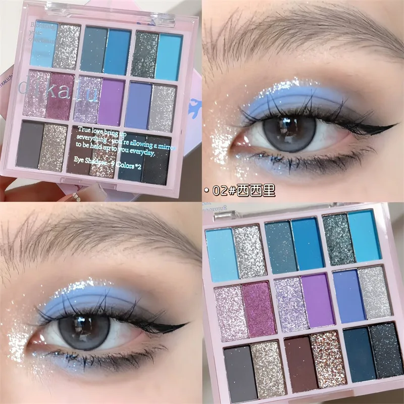 Sombra de ojos brillante, paleta de 18 colores, rosa, color fresco, brillo nacarado mate, maquillaje de ojos de larga duración, nueva