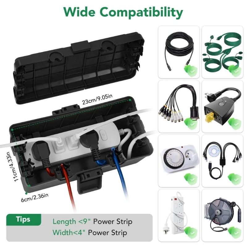 Outdoor Electrical Housing Junction Box with 6 Entry Holes Sun Resistant PP Material for Pool Equipment Chargers JOMD