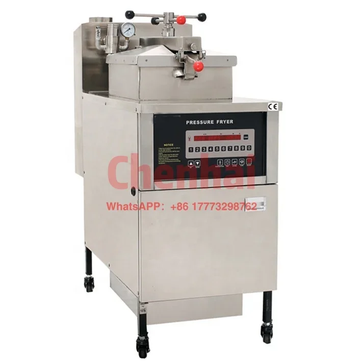 Commercial Gas Pressure Fryer ( Digital Panel) Chicken Fryers Built-in Oil Filter System Oil Pump