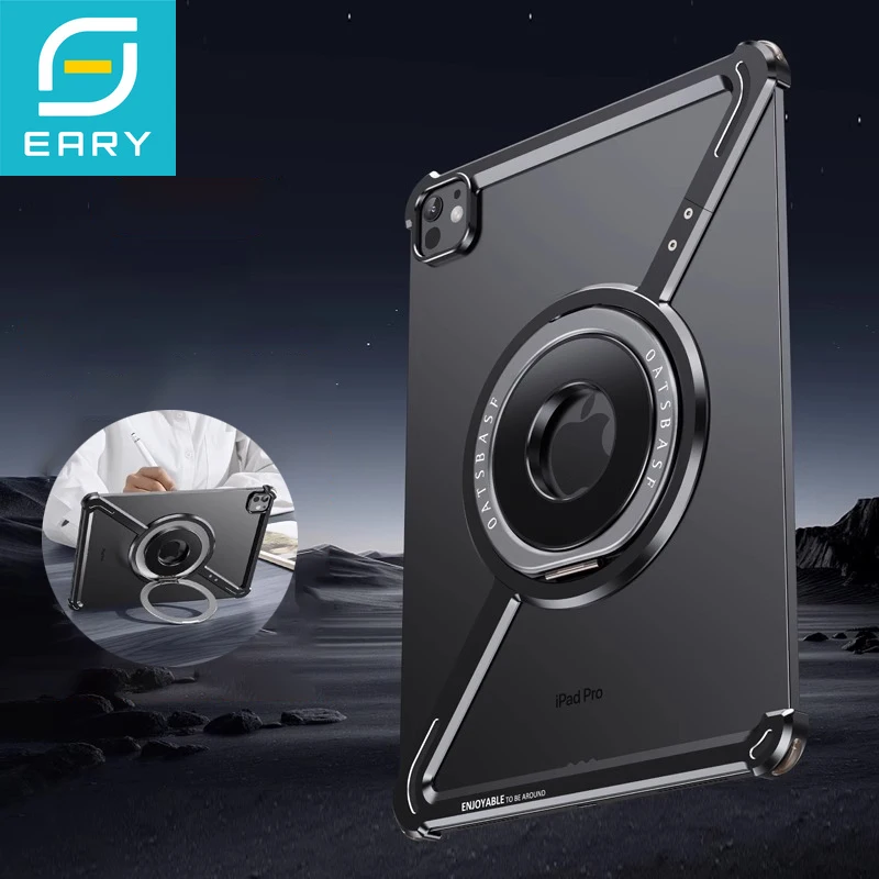 

Eary Frameless Case for iPad Pro 2024 11 Inch M4 (5th Gen) With 360°Rotatable Magnetic Kickstand Aluminum Alloy Dropproof Case