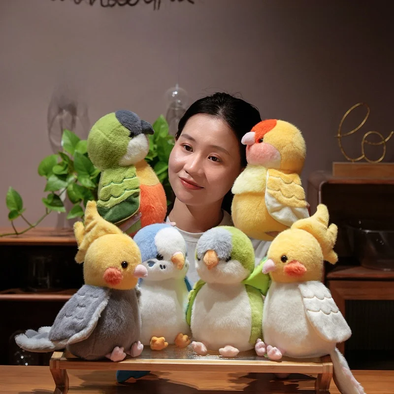 Reatic Parrot Tummy Talking Hand Puppet Plu Toy, Muñeco de Peluche con Piel de Tigre, Regalo de Cumpleaños para Niños, Juguete de Peluche Suave de Pájaro para Niños
