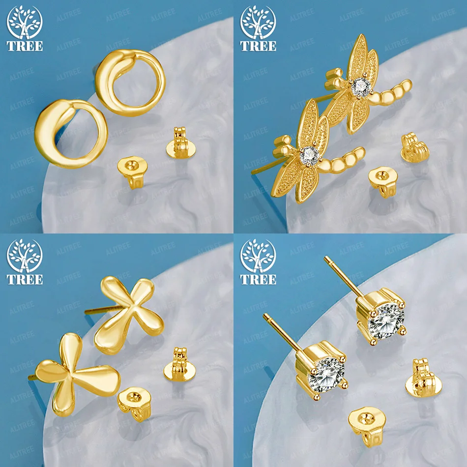 

Luxury Classic 18k Gold Butterfly Cross Round Zircon Stud Earring For Women Wedding Party High Quality Jewelry Gift Accessories