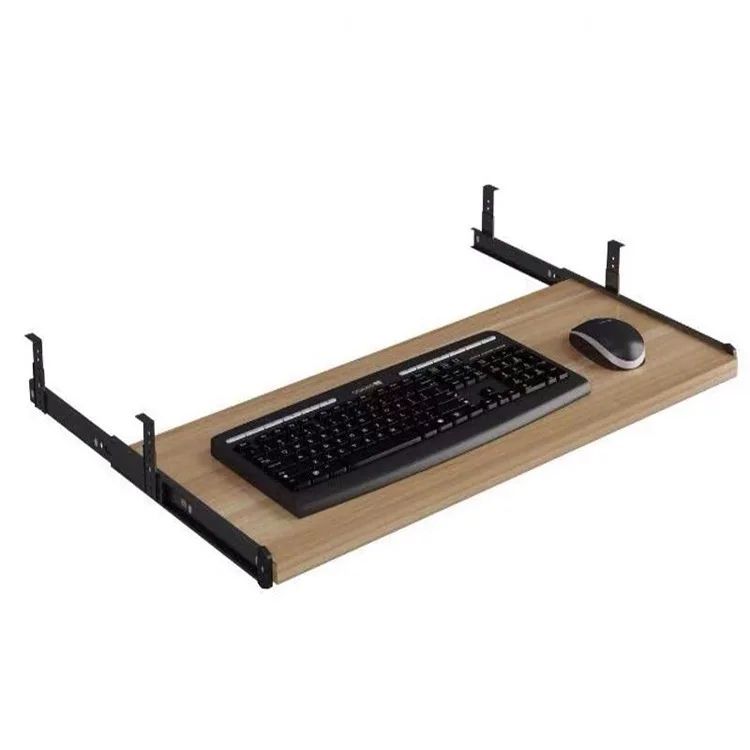 Under Desk Keyboard Tray Pull Out Holder Sliding Rails Computer Home Office Student Dormitory