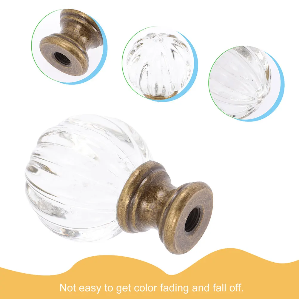 

2pcs Wave Decorative Lamp Finials Copper Knobs for Table Desk Floor Lamps Shade Simple Color Elegant Metal Glass