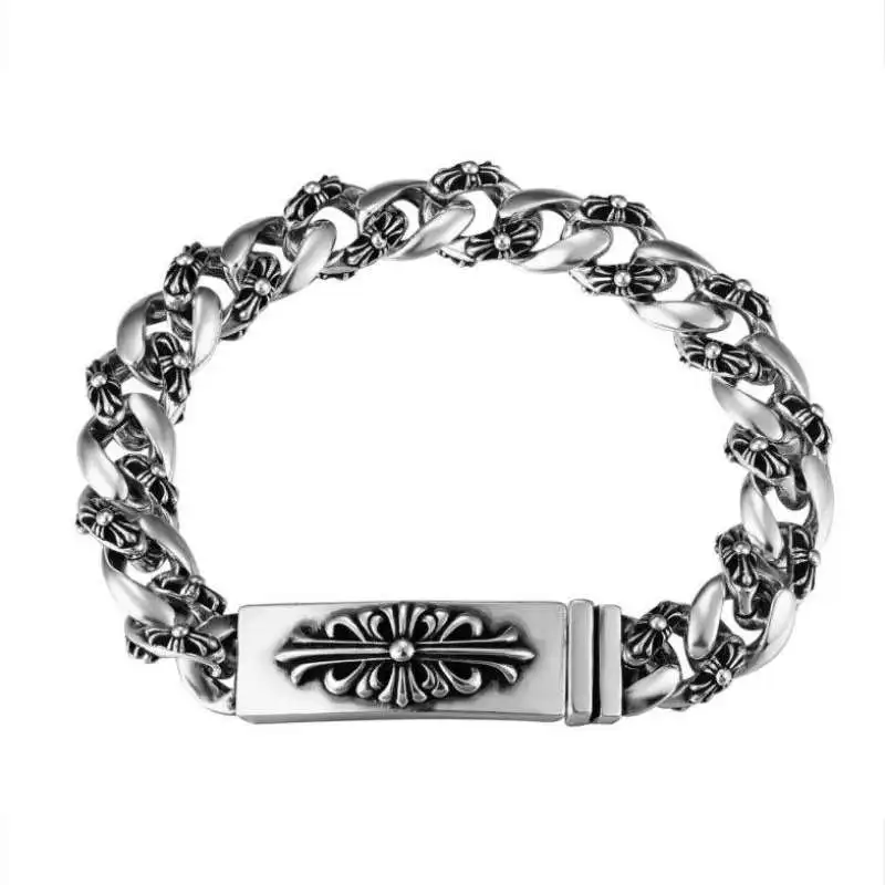 

Серебряный филигранный кубинский браслет-цепочка в готическом роскошном стиле, персонализированные украшения