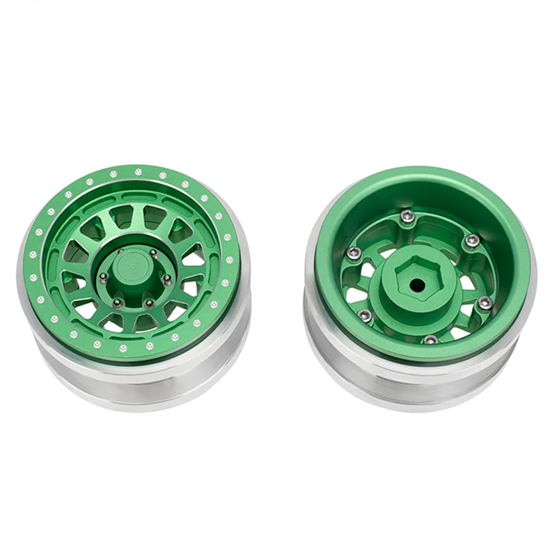 

2 шт., масштаб 1/6, радиоуправляемый гусеничный автомобиль, 2,9-дюймовый обод колеса с бисером, металлическая ступица колеса для осевого SCX6 AXI05000 Wrangler-Y44A