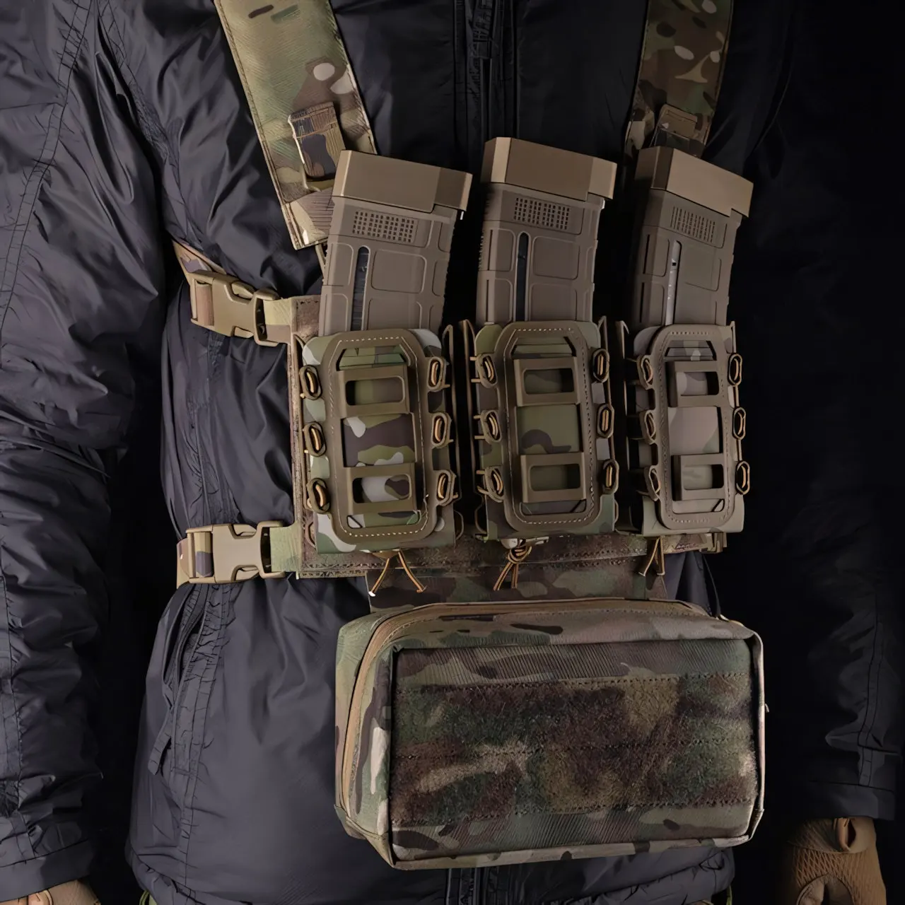 Wosport Tactical Multifunctional Hanging Pouch Cordura Modular Drop Pouch Detachable Inner Pouch Hook Loop Mount for Airsoft
