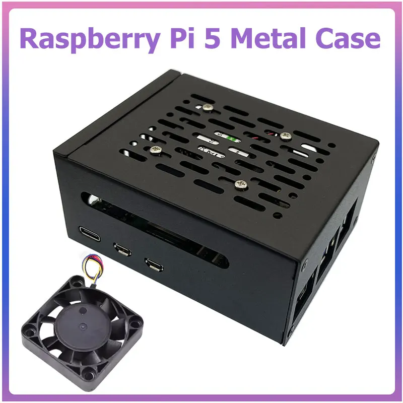 

Raspberry Pi 5 Metal Case Aluminm Case Optional PWM Cooling Fan Active Cooler for RPI 5 Pi5 ﻿