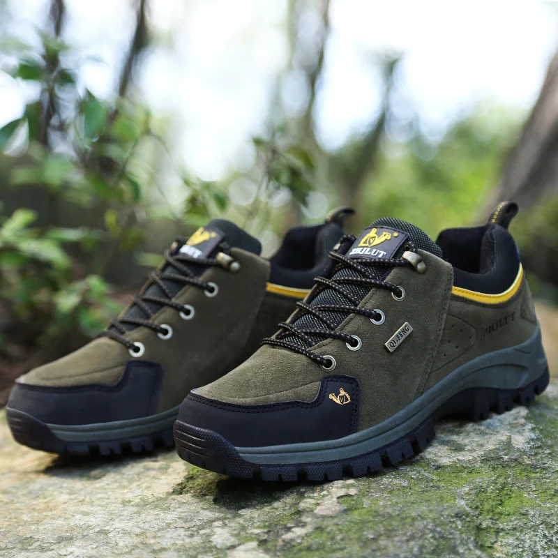 

Hot Sale Green Men Hiking Shoes Large Size 47 Outdoor Climbing Tourism Sneakers for Men Waterproof Men's Trekking Shoes Winter