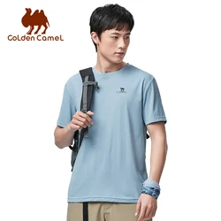 GOLDEN CAMEL Men and Women's T-shirts Moisture-absorbing Quick-dry Cotton t-shirt Short-sleeved Shirts Round Neck Sports Top